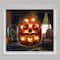 15" Lighted Sugar Skull Pumpkin Halloween Window Silhouette